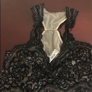 Black and nude Razorback bralette